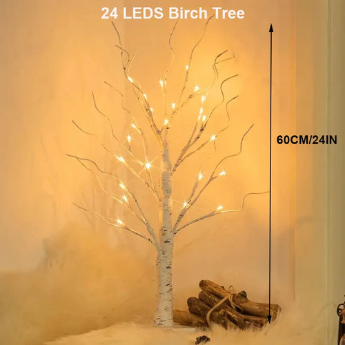 144 LED Birch Tree Light Warm White USB Battery Power Holiday