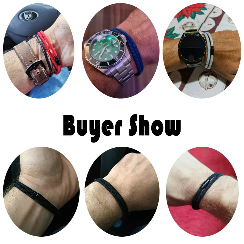 New Minimalist Men Rope Bracelet Double Layer Survival Braclet Homme