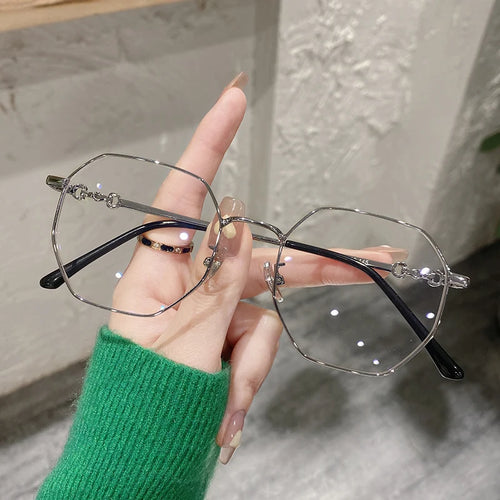 Classic Blue Light Blocking Women Glasses Frame Fashion Metal Spring