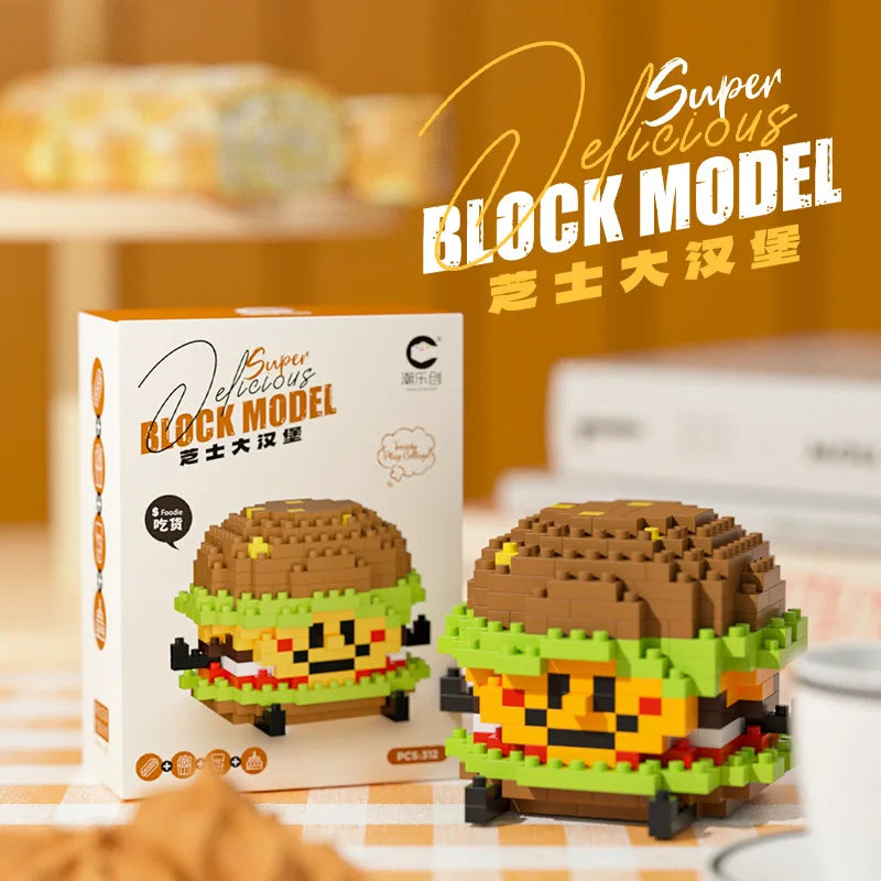CLC Diamond Particle Casual Splicing Fruit French Fries Burger Block