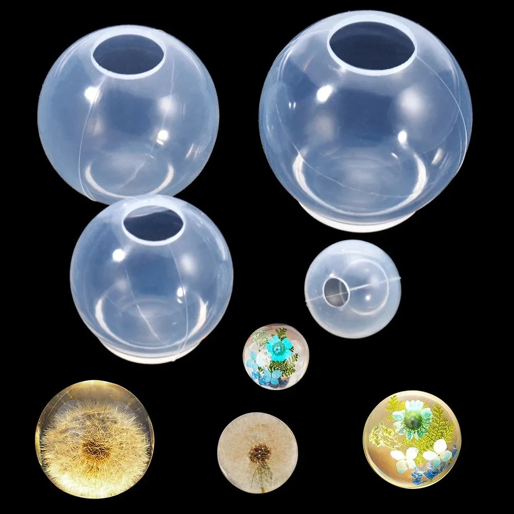 20-100mm Ball Shape Silicone Mold 3D Planet Ball Epoxy Resin Mould for