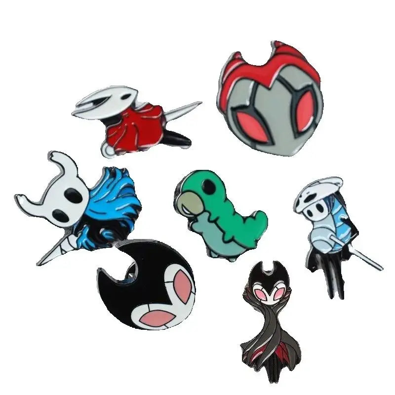 7pcs Hollow Knight Enamel Brooch Cool Character Pins Backpacks