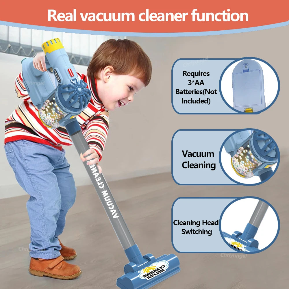 Kids Simulation Electric Vacuum Cleaner Cleaning Set for Toddlers Role