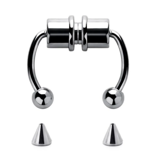 Magnetic Horseshoe Nose Rings, 316L Stainless Steel, Faux Septum