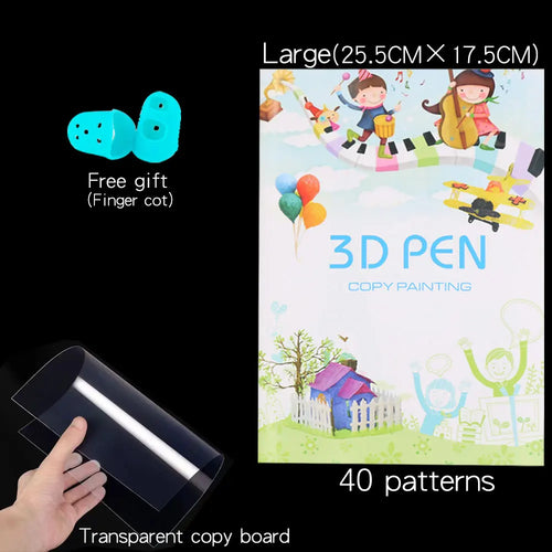 3D Printing Pen Drawing Book Reusable Colorful 22/40 Patterns Thick