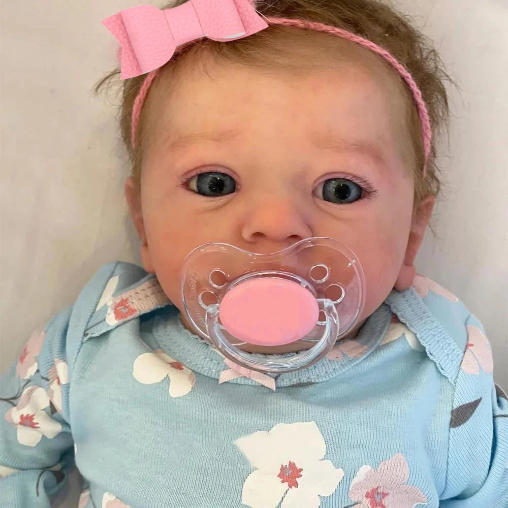46CM Finished Reborn Baby Doll Felicia Newborn Open Blue Eyes Doll