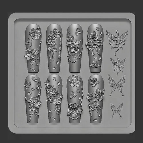 3D Mold Silicone Nail Art Decorations DIY Flower Bow Angle Wing