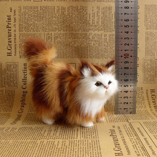 Cute Simulation Cat Plush Toys Soft Stuffed Kitten Model Fake Cat