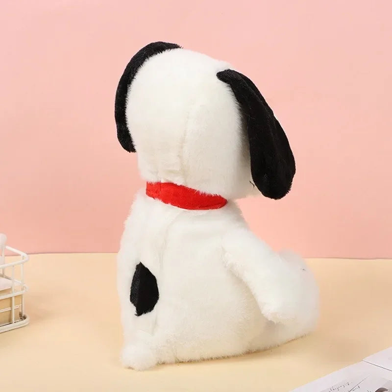 New Baby Breathing Soothing Snoopy white dog Plush Doll Sleeping