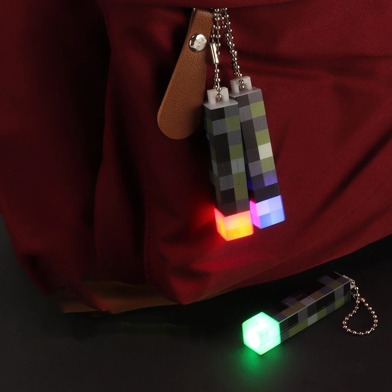 Fun Pixel Wind Design Mini Torch Keychain LED Flashlight USB