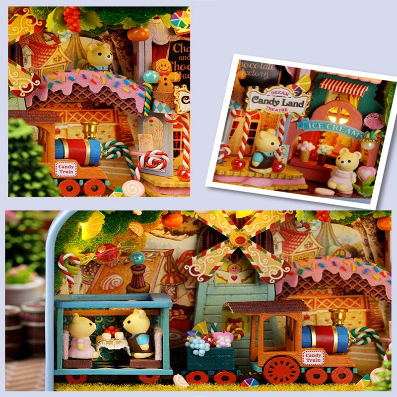 DIY Wood DollHouses Handmade Funny Box Theatre Miniature Box Cute Doll