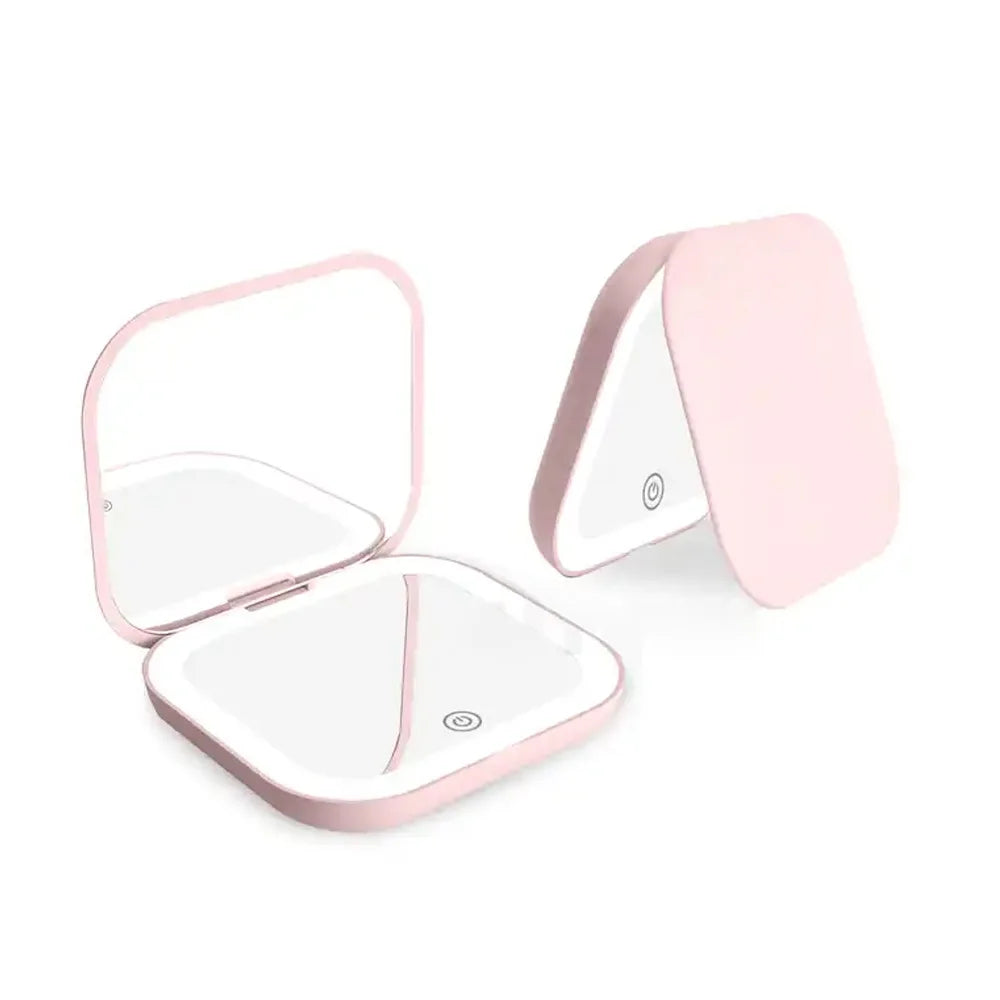 Compact Mini Gift Vanity Folding Cosmetic Mirror with Lights Portable