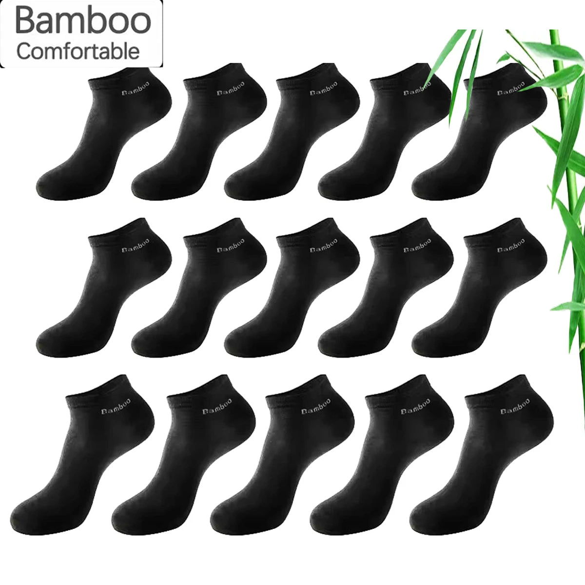 5/10/15/20 Pairs Bamboo Fiber Ankle Socks Men‘s And Women Soft and