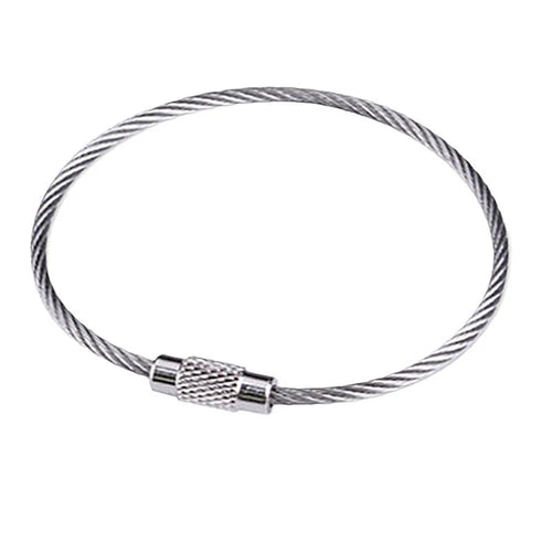 10Pcs Wire Rope Key Chain Stainless Steel Wire Keychain Carabiner
