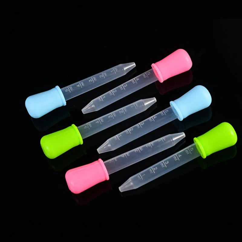 5/10 Pcs  5ml Small Silicone Plastic Pipette Dropper Feeding Medicine