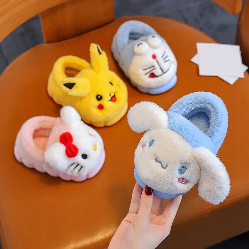 Cute Pikachu Autumn/Winter Cotton Slippers Cover Heel Cute Cartoon