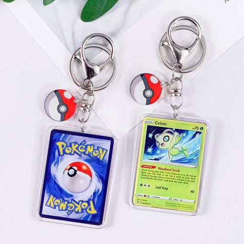 Pokémon Card Cute Acrylic Car Keychain Accessories Pikachu Charizard