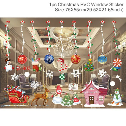 Christmas Window Sticker Merry Christmas Decorations For Home 2023