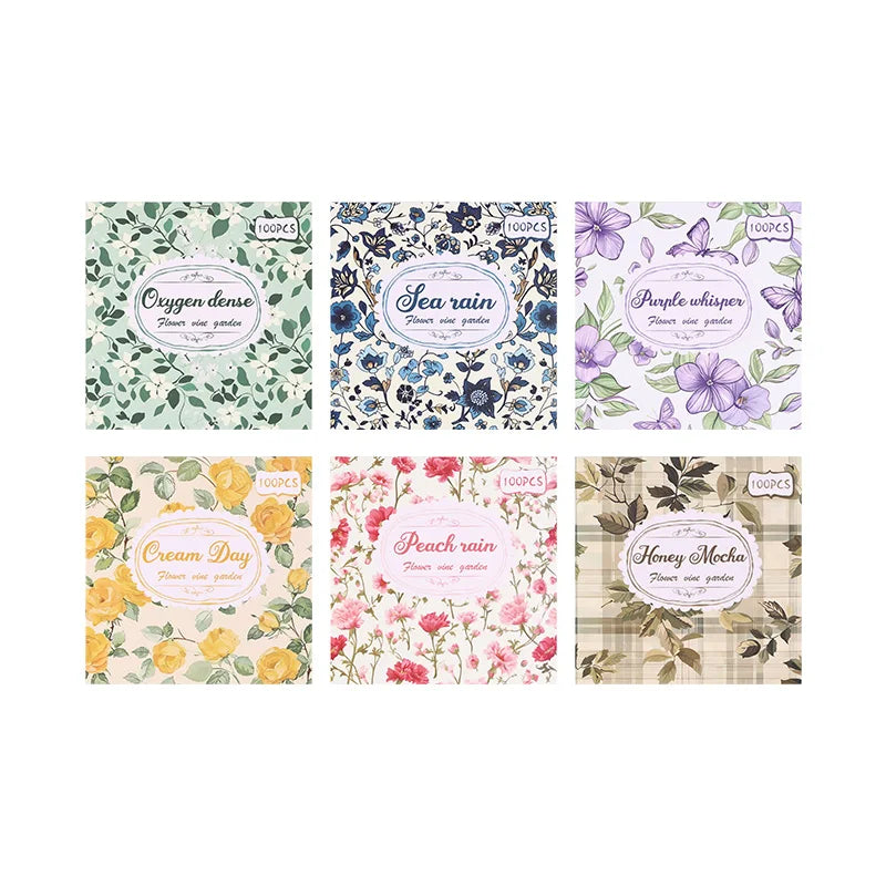 100pcs Vintage Paper Multi Style Deco Retro Stationery Supplies