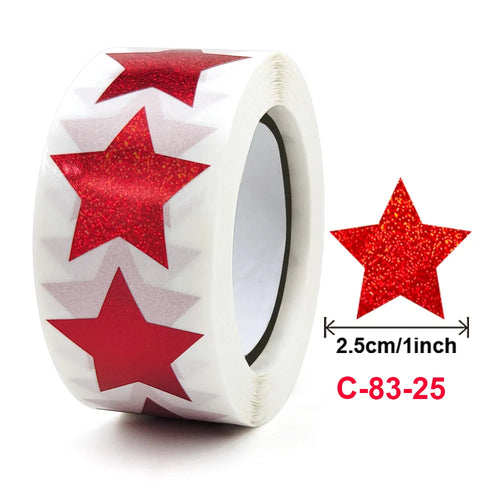 500pcs Colorful Star Adhesive Holographic Star Stickers Scrapbook