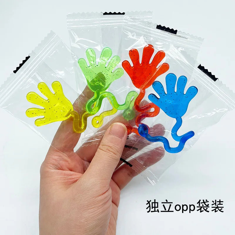 5-20 Pcs Kids Funny Glitter Sticky Hands toy Palm Elastic Sticky