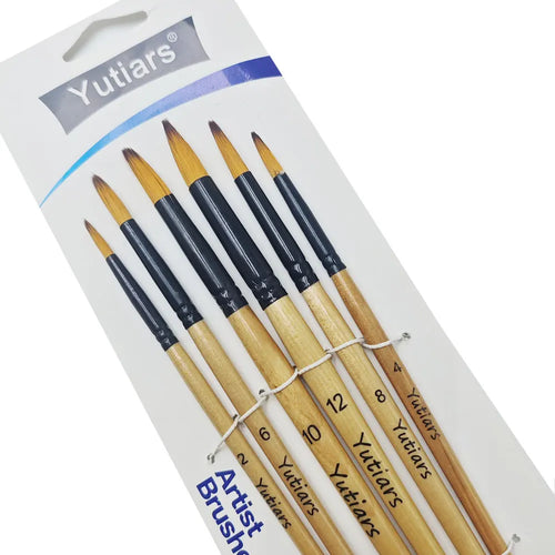 Yutiars Professional Artist Paint Brush Set - 6 PCS, Nylon Bristles