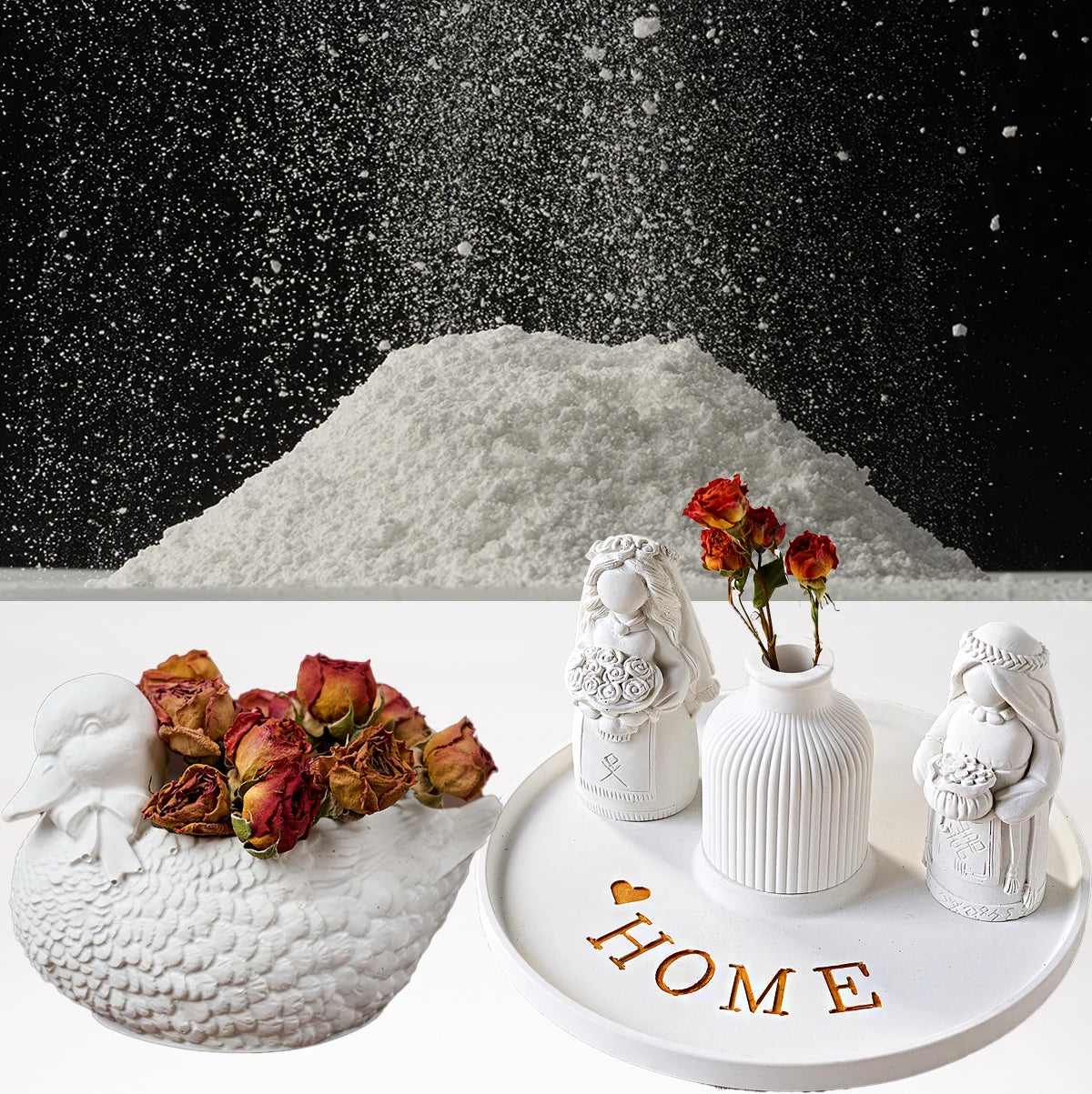 300g/500g/1000g Gypsum Powder High Density Casting Resin Powder Clay