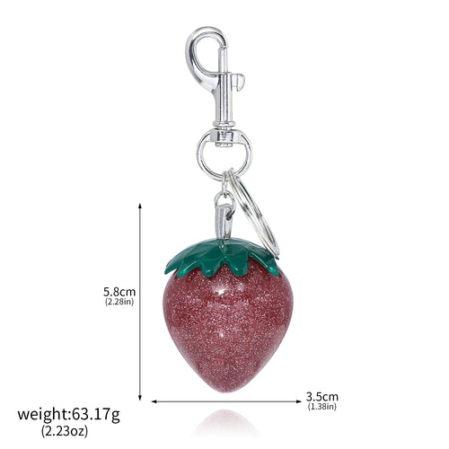 Fashion Delicious Red Cherry Keychain Summer Fruits Cherries Pendant