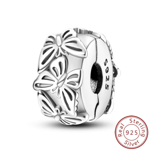 Fit Original Charms Beads 925 Sterling Silver Clip Charms Zircon