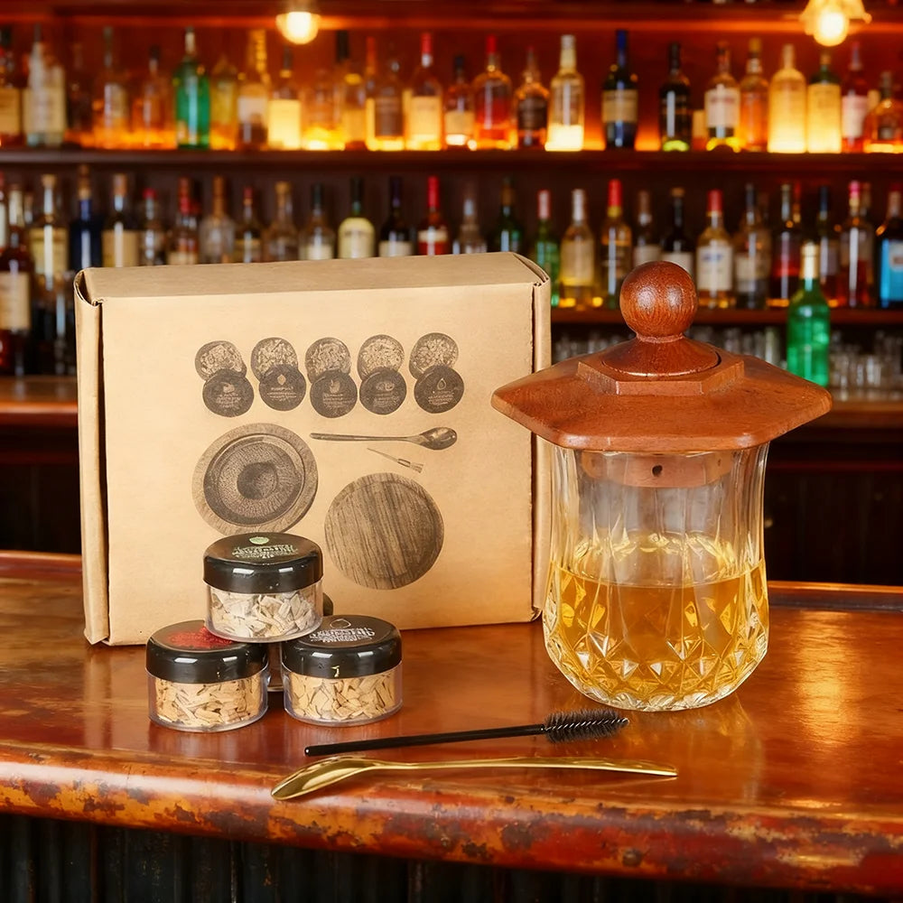 Glass Top Smoker Cocktail Smoker Kit With 4PCS Wood Chips Bartender