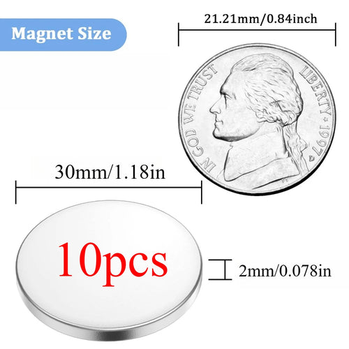 High-Power Neodymium Round Magnet 25x2/25x3/30x2/30x3 mm, Ideal for