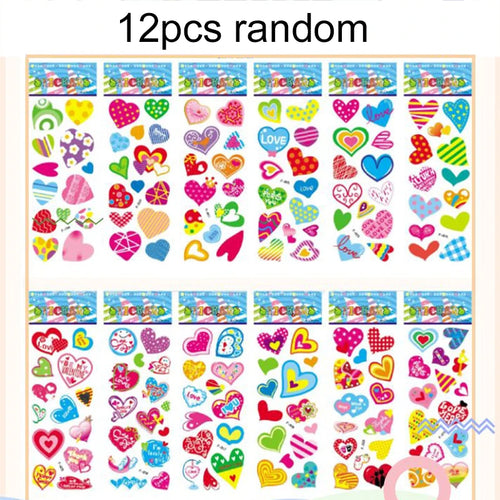 12pcs/set Children Bubble Stickers 3D Sticker Toy Plastic Multiple