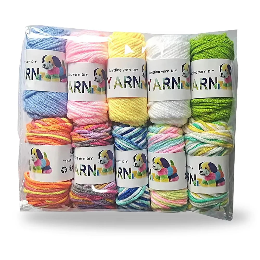 10pcs Cotton Blended Yarn Handmade Woven Yarns Rolls Starter Craft