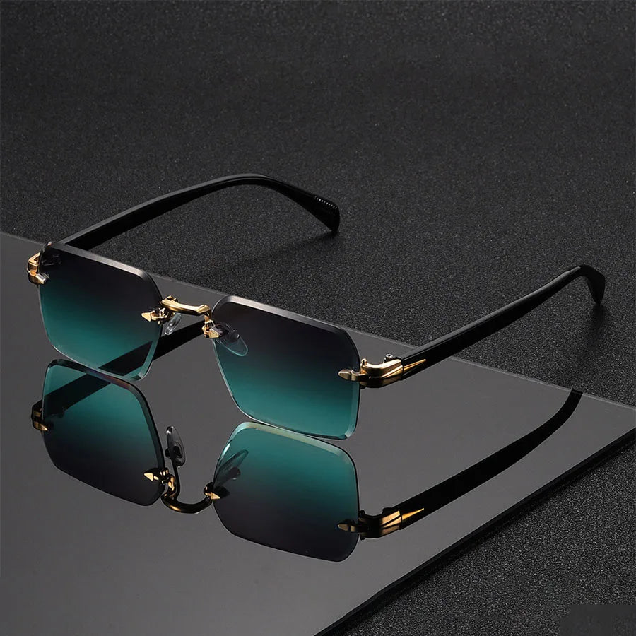 Classic Unisex Fashion Sunglasses Frameless Trendy Eyewear for Holiday