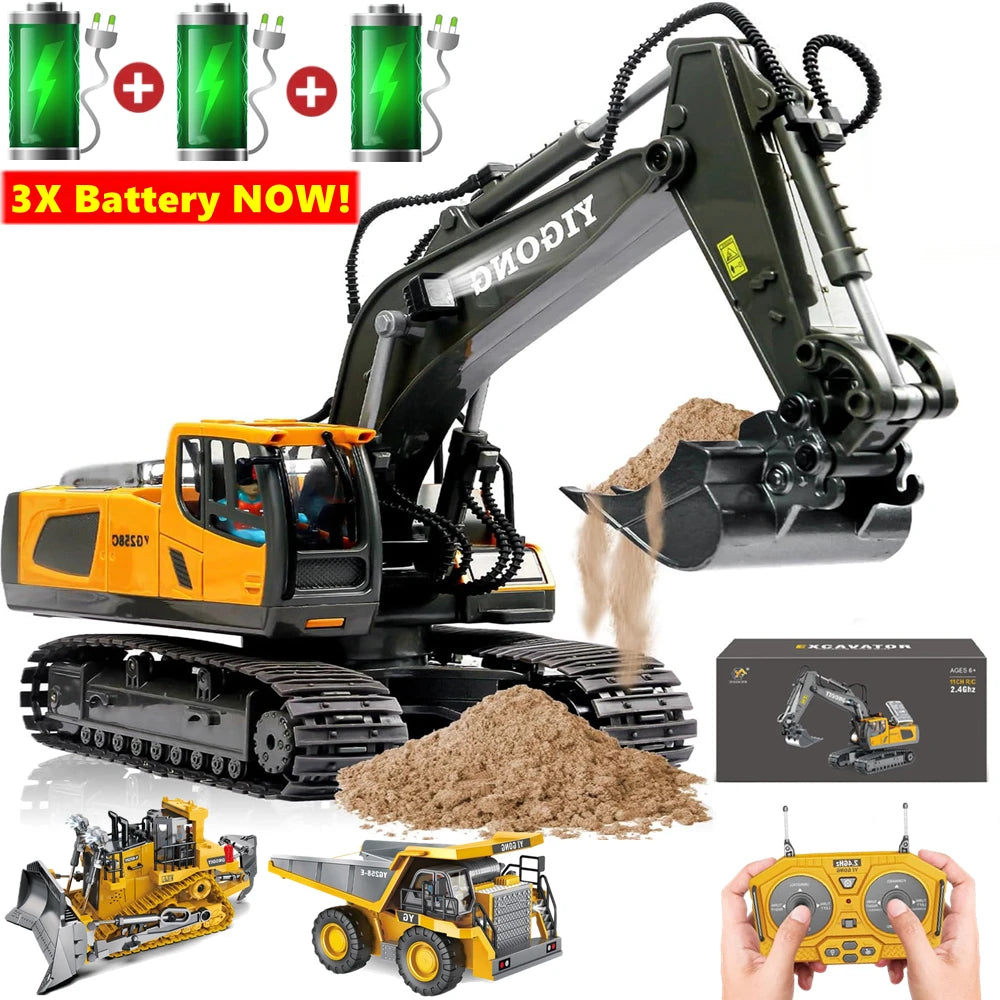 4WD Remote Control Excavator Toy Radio Controlled RC Dump Truck