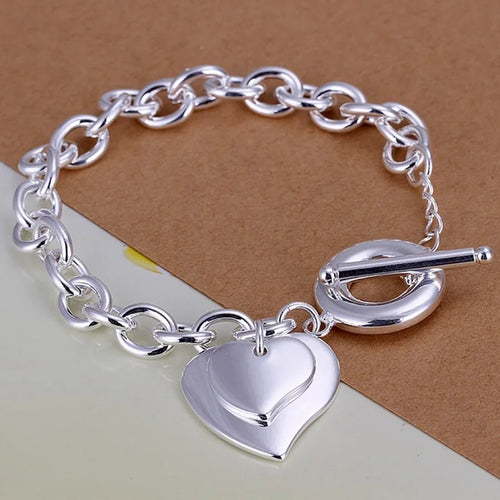 Fine 925 Sterling Silver Noble Nice Chain Solid Bracelet for Women Men