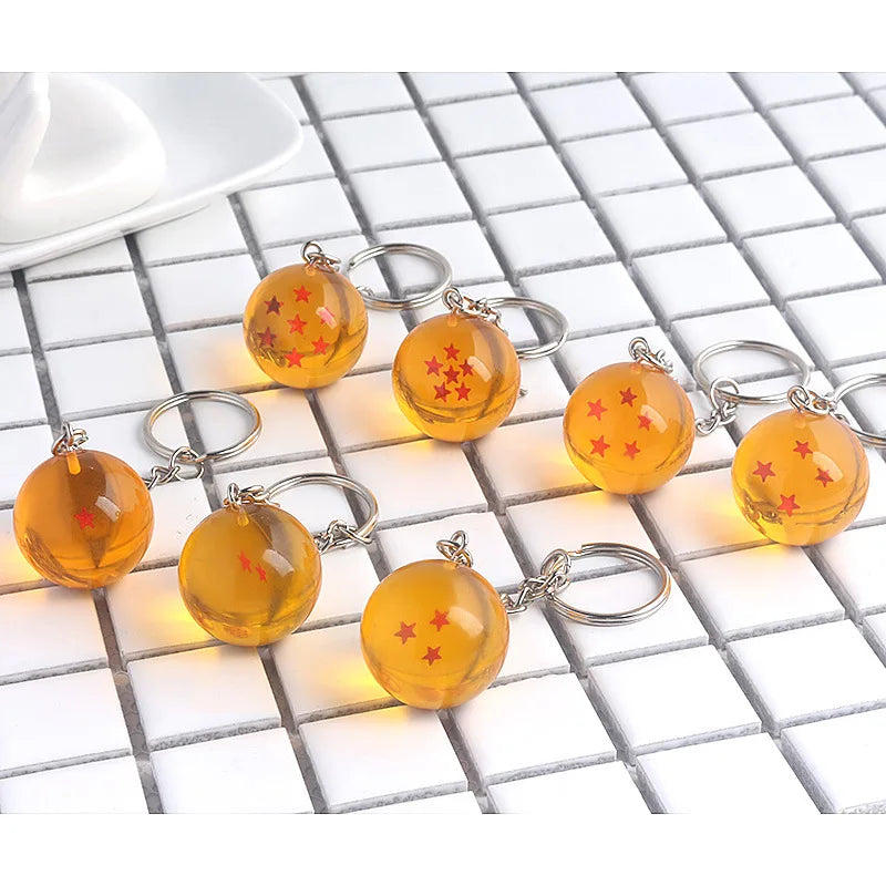 Anime Dragon Ball Series Keychain Charms Accessories 1-7 Star Dragon