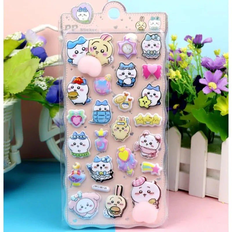 New Chiikawa soft and cute 3D pop-up bubble stickers thick and soft