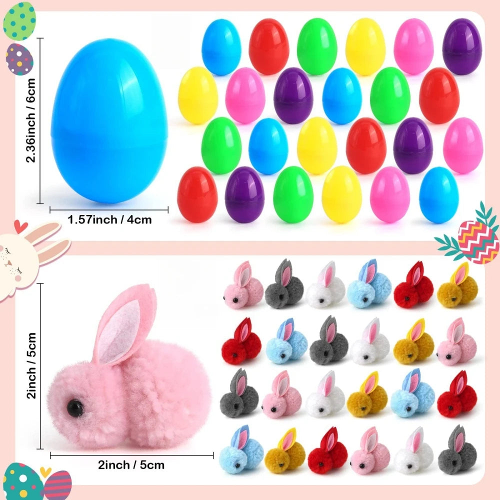 6/12/18/24 Pcs Cute Easter Bunny Eggs for Easter Party Birthday