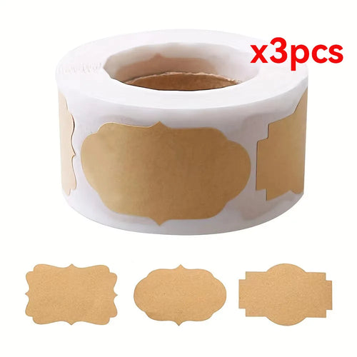 500pcs Rolled Gift Labels, Self-adhesive Paper Stickers For Cosmetics,