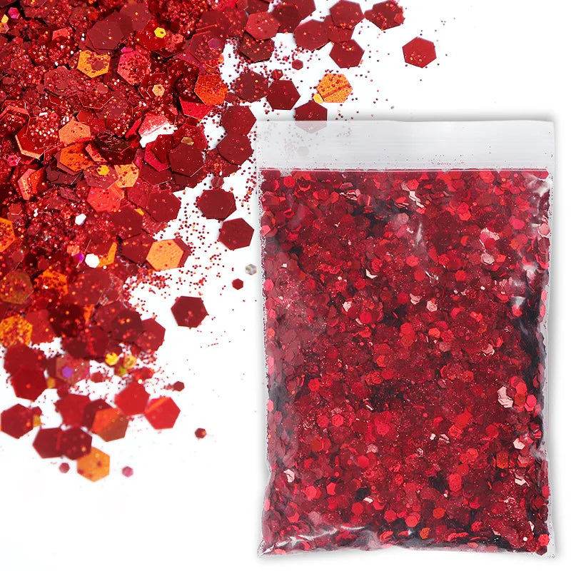 30g/Bag Holographic Chunky Glitter Craft Glitter Powder Mixed Chunky