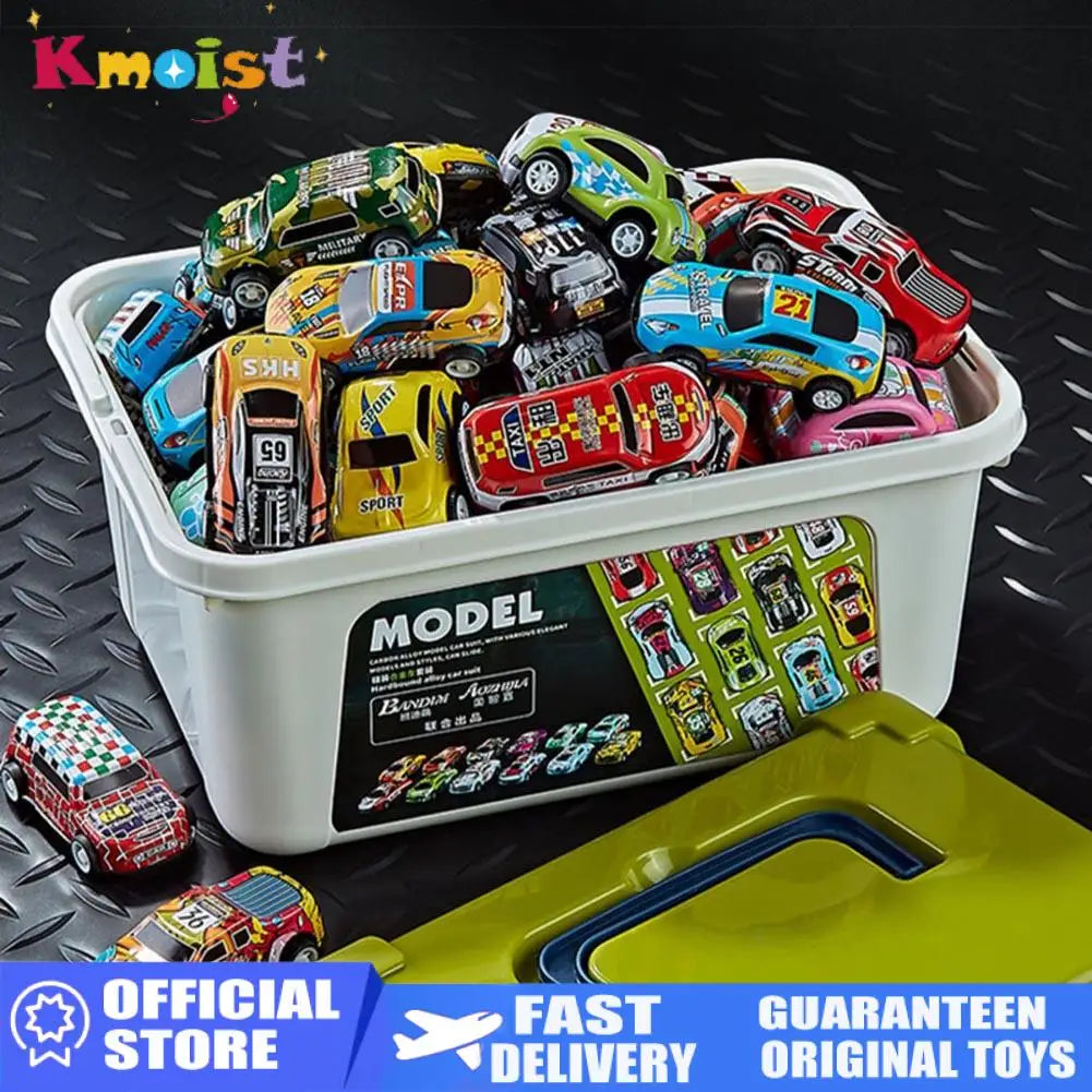 Mini Alloy Car Model Set with Storage Box Diecast Cars Toys for Boys