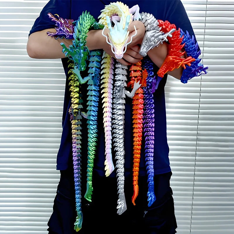 88CM 3D Printed Gem Dragon Crystal Fidget Toy Rotatable Articulated
