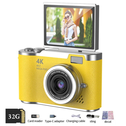 4K Digital Camera Beauty Filters 48MP HD Student CCD Camera CMOS Anti