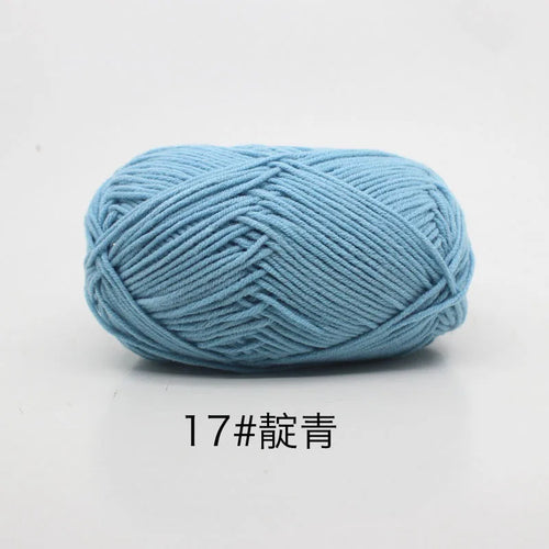 40-50g/Set 4ply Milk Cotton(80%) Knitting Yarn Needlework Dyed Lanas
