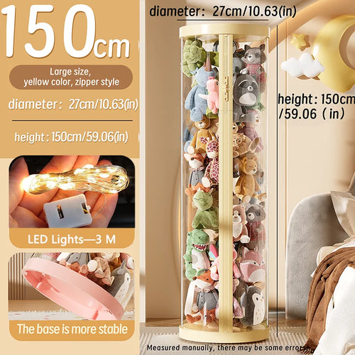 Transparent Doll Storage Box Plush Toy Organization Toy Storage Tube