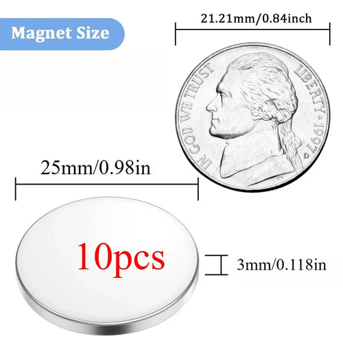 High-Power Neodymium Round Magnet 25x2/25x3/30x2/30x3 mm, Ideal for
