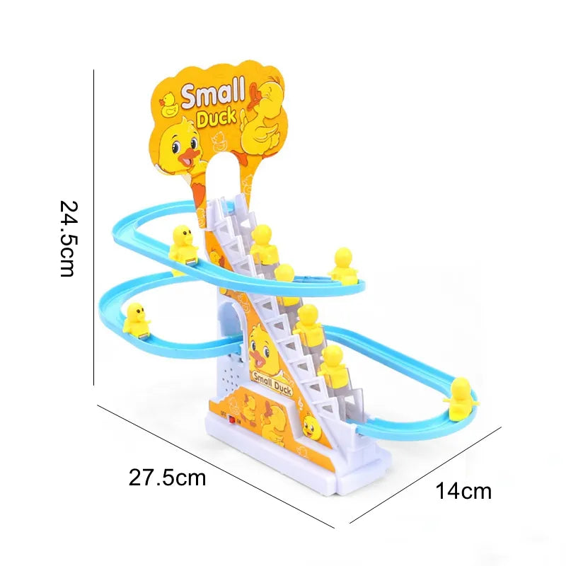 Climbing Stairs Track Toys Electric Duck DIY Rail Racing Track Roller