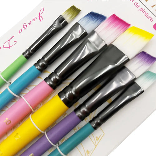 Yutiars Professional Artist Paint Brush Set - 6 PCS, Nylon Bristles