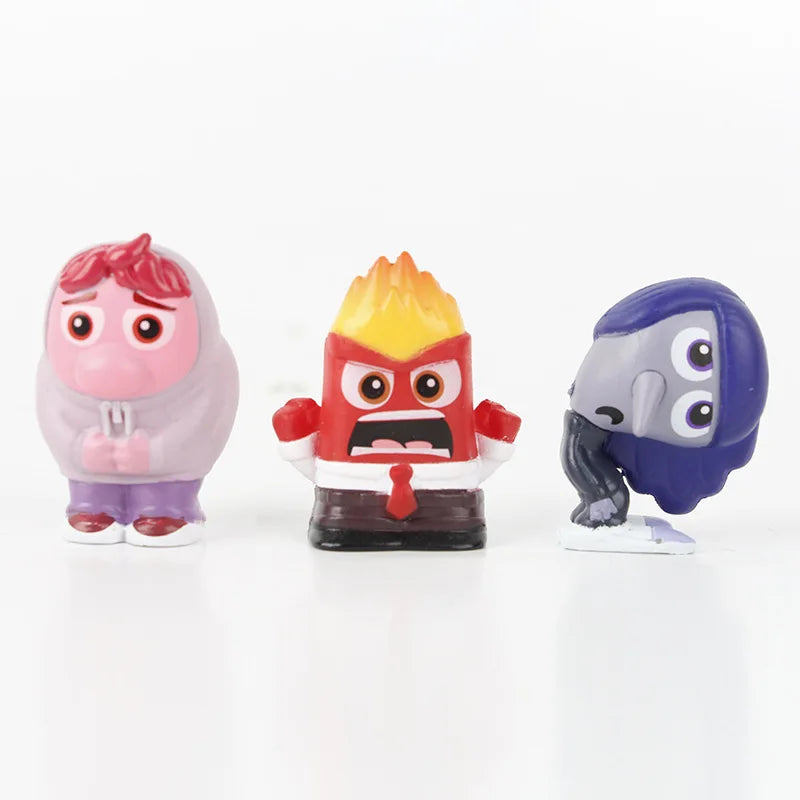 9PCS Mini Inside Out 2 Action Figure Toy Cartoon Movie Joy Anxiety